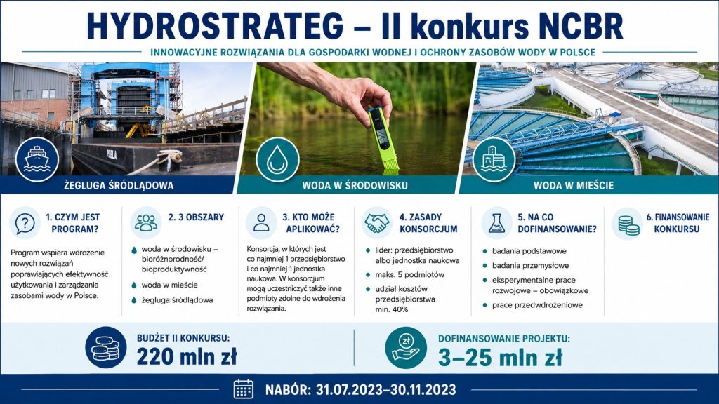 Hydrostrateg II: program i konkurs na innowacje dla gospodarki wodnej