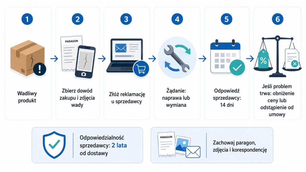 Jak złożyć reklamację towaru: prawa przy wadliwym produkcie, terminy i odpowiedź sprzedawcy 14 dni