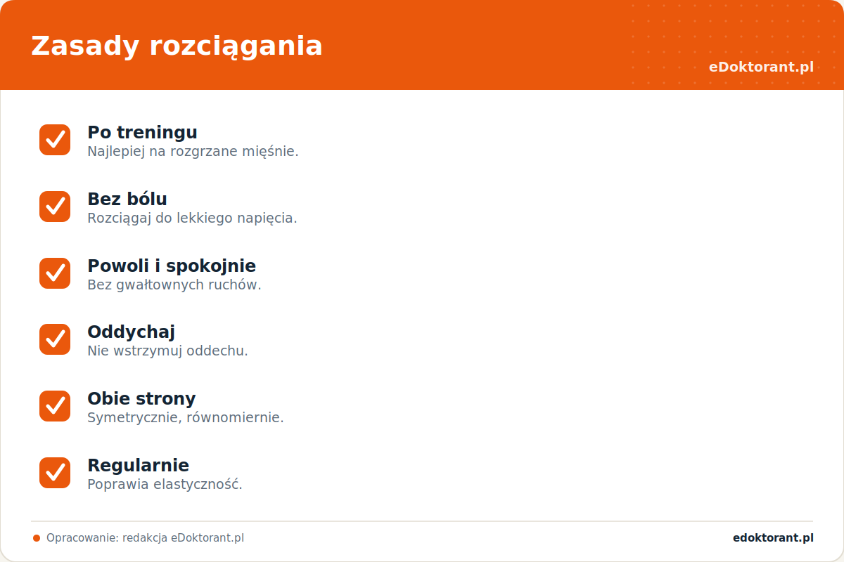 Zasady rozciągania – infografika