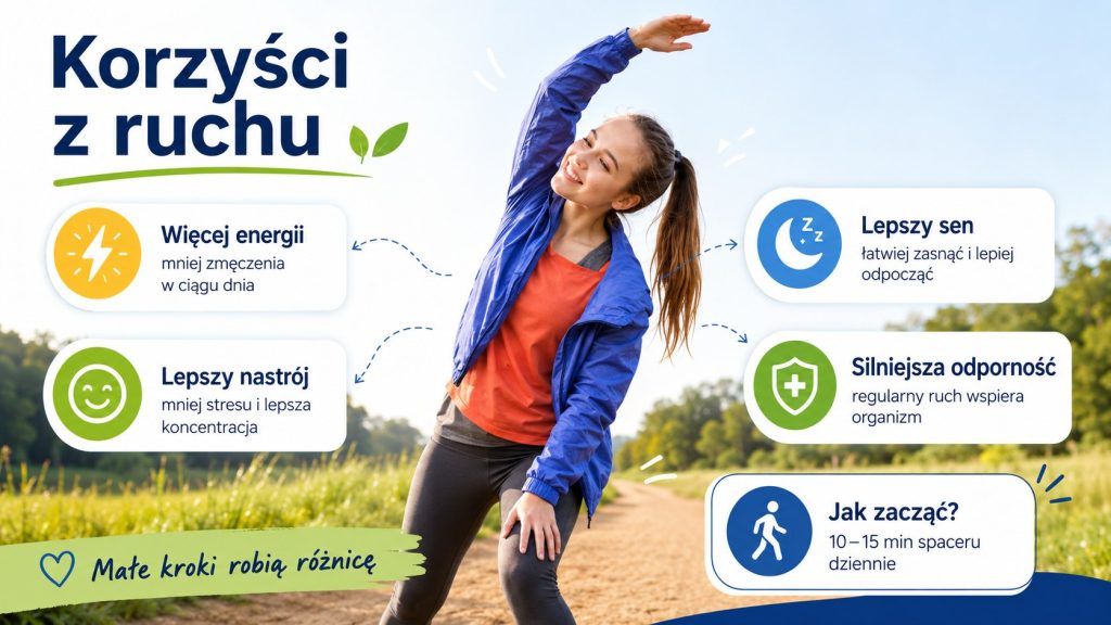 Dlaczego warto się ruszać? Korzyści dla ciała i głowy, energia, sen, odporność i start od zera 2026
