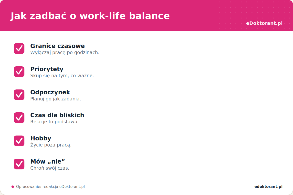 Jak zadbać o work-life balance – infografika