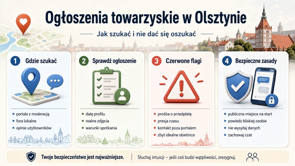 Ogłoszenia towarzyskie Olsztyn: gdzie szukać ofert i jak uniknąć oszustw online
