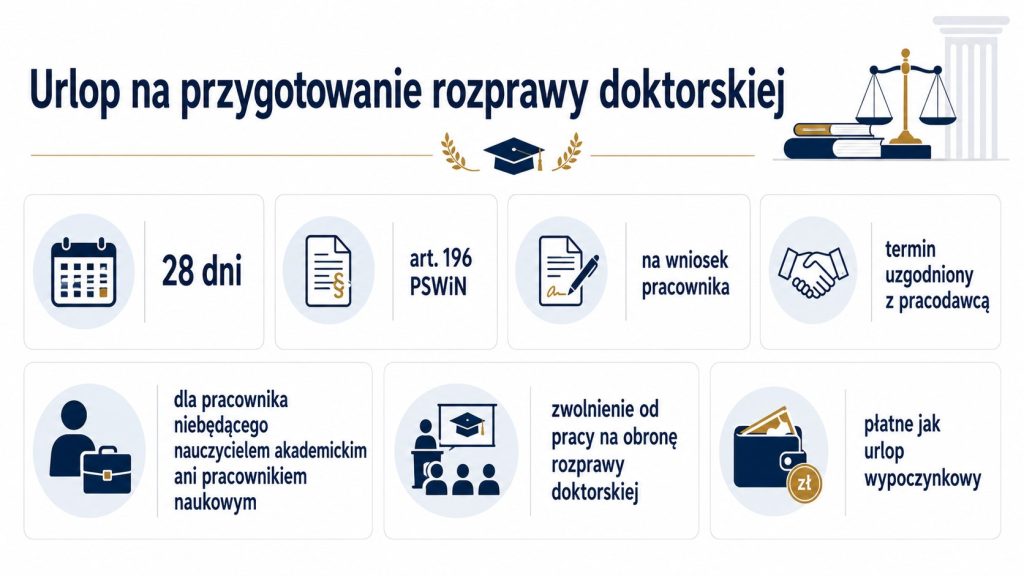 Urlop na przygotowanie rozprawy doktorskiej 2026: 28 dni, zasady, wniosek i wynagrodzenie w firmach
