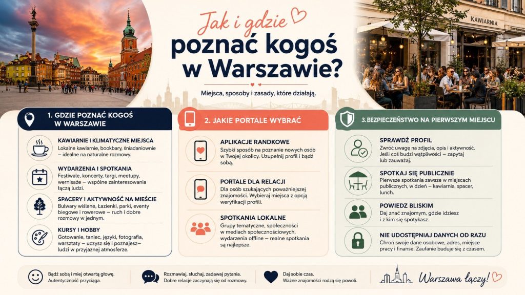 Gdzie poznać kogoś w Warszawie, jakie portale randkowe wybrać i randkować bezpiecznie