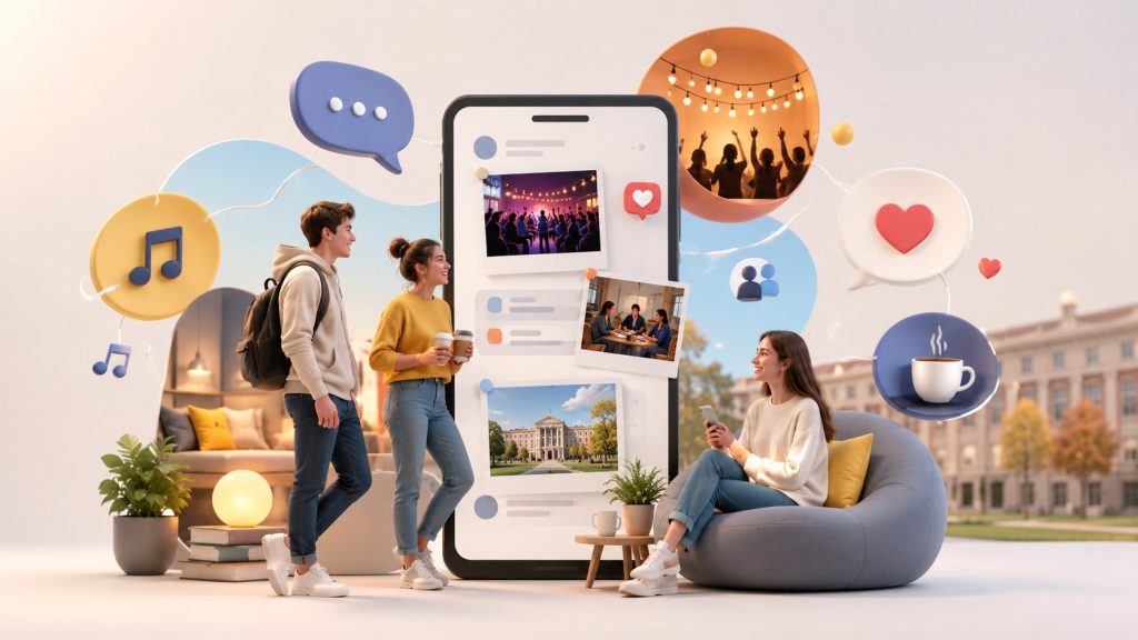 Jak odnaleźć się towarzysko na studiach w 2026 roku? Imprezy, nowe znajomości, pierwsze randki i relacje — przewodnik po studenckim życiu towarzyskim.