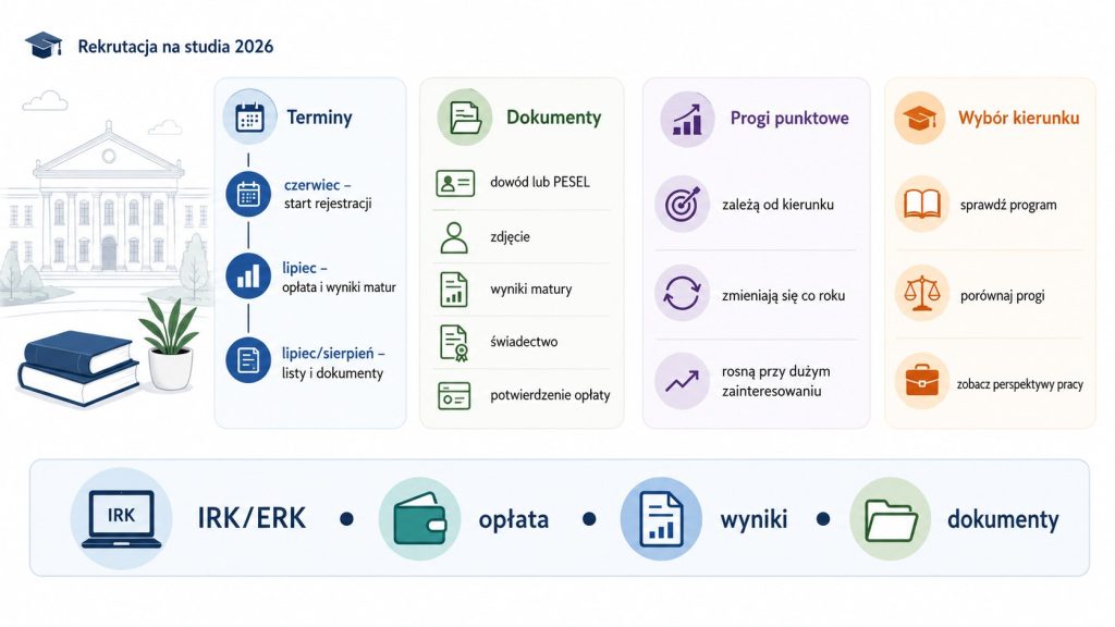 Rekrutacja na studia w Polsce w 2026 roku — terminy, progi punktowe i wybór kierunku
